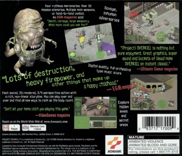 Project Overkill (US) box cover back